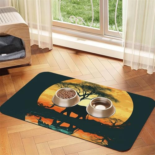 Schöne Elefanten-Füttermatte, 30 x 45 cm, saugfähige Hundematte für Futter- und Wassernapf, PU-Leder, Katzenfuttermatte, wasserdicht, schnell trocknend, Haustier-Tischsets, keine Flecken Schöne Elefanten-Füttermatte, 30 x 45 cm, saugfähige Hundematte für Futter- und Wassernapf, PU-Leder, Katzenfuttermatte, wasserdicht, schnell trocknend, Haustier-Tischsets, keine Flecken von FHEBNDS
