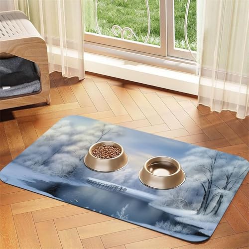 Schöne Winter-Futtermatte für Haustiere, 40 x 60 cm, saugfähige Hundematte für Futter und Wassernapf, PU-Leder, Katzenfuttermatte, wasserdicht, schnell trocknend, Haustier-Tischsets, keine Flecken Schöne Winter-Futtermatte für Haustiere, 40 x 60 cm, saugfähige Hundematte für Futter und Wassernapf, PU-Leder, Katzenfuttermatte, wasserdicht, schnell trocknend, Haustier-Tischsets, keine Flecken von FHEBNDS