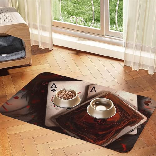 Spielkarten Futtermatte für Haustiere, 40 x 60 cm, saugfähige Hundematte für Futter und Wassernapf, PU-Leder, Katzenfuttermatte, wasserdicht, schnell trocknend, Haustier-Tischsets, keine Flecken Spielkarten Futtermatte für Haustiere, 40 x 60 cm, saugfähige Hundematte für Futter und Wassernapf, PU-Leder, Katzenfuttermatte, wasserdicht, schnell trocknend, Haustier-Tischsets, keine Flecken von FHEBNDS