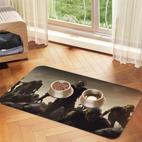 Viele Zombie-Haustier-Füttermatte, 40 x 60 cm, saugfähige Hundematte für Futter- und Wassernapf, PU-Leder-Katzenfuttermatte, wasserdicht, schnell trocknend, Haustier-Tischsets, keine Flecken Viele Zombie-Haustier-Füttermatte, 40 x 60 cm, saugfähige Hundematte für Futter- und Wassernapf, PU-Leder-Katzenfuttermatte, wasserdicht, schnell trocknend, Haustier-Tischsets, keine Flecken von FHEBNDS