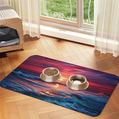 Warm Twilight Haustier-Futtermatte, 40 x 60 cm, saugfähige Hundematte für Futter und Wassernapf, PU-Leder, Katzenfuttermatte, wasserdicht, schnell trocknend, Haustier-Platzsets, keine Flecken Warm Twilight Haustier-Futtermatte, 40 x 60 cm, saugfähige Hundematte für Futter und Wassernapf, PU-Leder, Katzenfuttermatte, wasserdicht, schnell trocknend, Haustier-Platzsets, keine Flecken von FHEBNDS