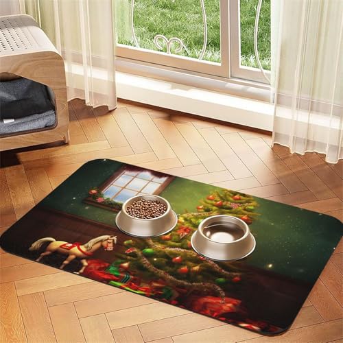 Weihnachtsbaum-Futtermatte für Haustiere, 40 x 60 cm, saugfähige Hundematte für Futter und Wassernapf, PU-Leder, Katzenfuttermatte, wasserdicht, schnell trocknend, Haustier-Tischsets, keine Flecken Weihnachtsbaum-Futtermatte für Haustiere, 40 x 60 cm, saugfähige Hundematte für Futter und Wassernapf, PU-Leder, Katzenfuttermatte, wasserdicht, schnell trocknend, Haustier-Tischsets, keine Flecken von FHEBNDS