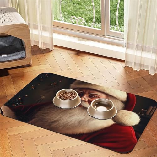 Weihnachtsmatte für Haustiere, 40 x 60 cm, saugfähige Hundematte für Futter und Wassernapf, PU-Leder, Katzenfuttermatte, wasserdicht, schnell trocknend, Haustier-Tischsets, keine Flecken Weihnachtsmatte für Haustiere, 40 x 60 cm, saugfähige Hundematte für Futter und Wassernapf, PU-Leder, Katzenfuttermatte, wasserdicht, schnell trocknend, Haustier-Tischsets, keine Flecken von FHEBNDS