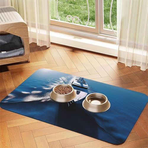 Yacht Haustier-Futtermatte, 40 x 60 cm, saugfähige Hundematte für Futter und Wassernapf, PU-Leder, Katzenfuttermatte, wasserdicht, schnell trocknend, Haustier-Tischsets, keine Flecken Yacht Haustier-Futtermatte, 40 x 60 cm, saugfähige Hundematte für Futter und Wassernapf, PU-Leder, Katzenfuttermatte, wasserdicht, schnell trocknend, Haustier-Tischsets, keine Flecken von FHEBNDS