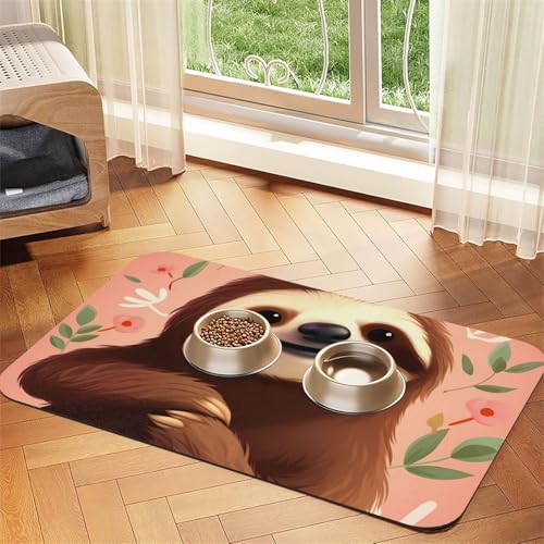 You are Awesome Faultier-Futtermatte, 40 x 60 cm, saugfähige Hundematte für Futter- und Wassernapf, PU-Leder, Katzenfuttermatte, wasserdicht, schnell trocknend, Haustier-Tischsets, keine Flecken von FHEBNDS