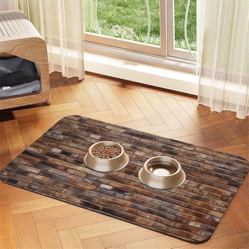 Ziegelwand-Futtermatte für Haustiere, 30 x 45 cm, saugfähige Hundematte für Futter und Wassernapf, PU-Leder, Katzenfuttermatte, wasserdicht, schnell trocknend, Haustier-Tischsets, keine Flecken Ziegelwand-Futtermatte für Haustiere, 30 x 45 cm, saugfähige Hundematte für Futter und Wassernapf, PU-Leder, Katzenfuttermatte, wasserdicht, schnell trocknend, Haustier-Tischsets, keine Flecken von FHEBNDS