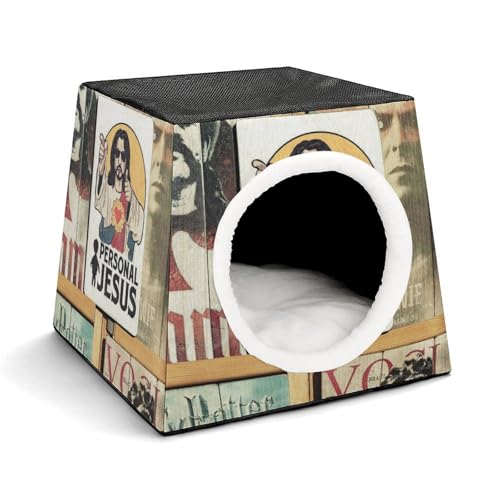 FHEDMN Haustierbett, Oxford-Bett, wasserdicht, für kleine Hunde und Katzen, faltbar, weiches Katzenbett, weiches und warmes Futter, Raumkapsel-Design, maschinenwaschbar FHEDMN Haustierbett, Oxford-Bett, wasserdicht, für kleine Hunde und Katzen, faltbar, weiches Katzenbett, weiches und warmes Futter, Raumkapsel-Design, maschinenwaschbar von FHEDMN