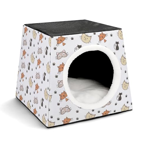 FHEDMN Haustierbett, Oxford-Bett, wasserdicht, für kleine Hunde und Katzen, faltbar, weiches Katzenbett, weiches und warmes Futter, Raumkapsel-Design, maschinenwaschbar von FHEDMN