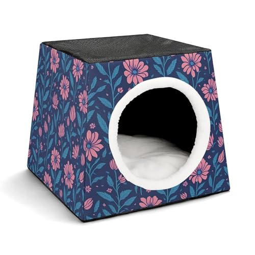FHEDMN Haustierbett, Oxford-Bett, wasserdicht, für kleine Hunde und Katzen, faltbar, weiches Katzenbett, weiches und warmes Futter, Raumkapsel-Design, maschinenwaschbar von FHEDMN