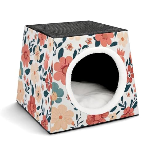 FHEDMN Haustierbett, Oxford-Bett, wasserdicht, für kleine Hunde und Katzen, zusammenklappbares Hundehaus, weiches Kätzchenbett, weiches und warmes Futter, Raumkapsel-Design, maschinenwaschbar von FHEDMN