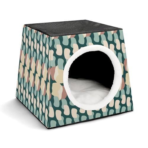 FHEDMN Haustierbett, wasserdichtes Oxford-Haustierbett für kleine Hunde und Katzen, faltbares Hundehaus, Katzenhöhle, weiches warmes Futter, Weltraumkapsel-Design, maschinenwaschbar von FHEDMN