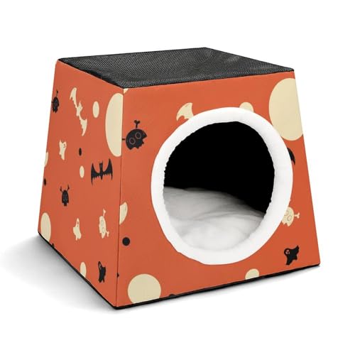 FHEDMN Haustierbett, wasserdichtes Oxford-Haustierbett für kleine Hunde und Katzen, faltbares Hundehaus, Katzenhöhle, weiches warmes Futter, Weltraumkapsel-Design, maschinenwaschbar von FHEDMN