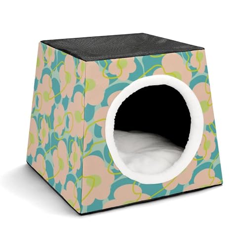 FHEDMN Haustierbett, wasserdichtes Oxford-Haustierbett für kleine Hunde und Katzen, faltbares Hundehaus, Katzenhöhle, weiches warmes Futter, Weltraumkapsel-Design, maschinenwaschbar von FHEDMN