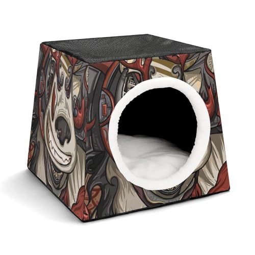 FHEDMN Haustierbett, wasserdichtes Oxford-Haustierbett für kleine Hunde und Katzen, faltbares Hundehaus, Katzenhöhle, weiches warmes Futter, Weltraumkapsel-Design, maschinenwaschbar FHEDMN Haustierbett, wasserdichtes Oxford-Haustierbett für kleine Hunde und Katzen, faltbares Hundehaus, Katzenhöhle, weiches warmes Futter, Weltraumkapsel-Design, maschinenwaschbar von FHEDMN