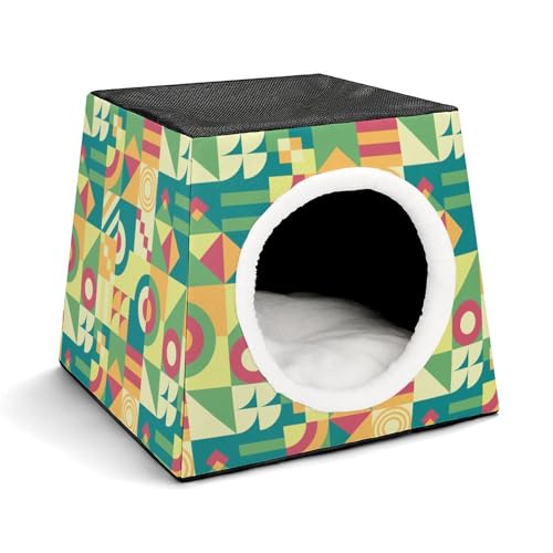 FHEDMN Haustierbett, wasserdichtes Oxford-Haustierbett für kleine Hunde und Katzen, faltbares Hundehaus, Katzenhöhle, weiches warmes Futter, Weltraumkapsel-Design, maschinenwaschbar von FHEDMN