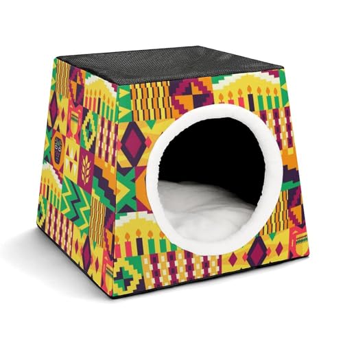 FHEDMN Haustierbett, wasserdichtes Oxford-Haustierbett für kleine Hunde und Katzen, faltbares Hundehaus, Katzenhöhle, weiches warmes Futter, Weltraumkapsel-Design, maschinenwaschbar von FHEDMN