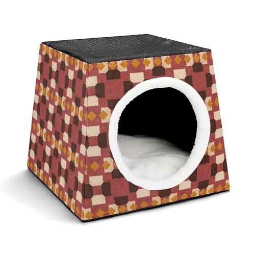 FHEDMN Haustierbett, wasserdichtes Oxford-Haustierbett für kleine Hunde und Katzen, faltbares Hundehaus, Katzenhöhle, weiches warmes Futter, Weltraumkapsel-Design, maschinenwaschbar von FHEDMN