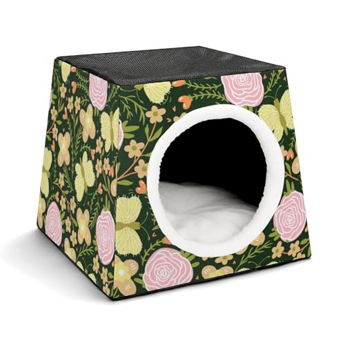 FHEDMN Haustierbett, wasserdichtes Oxford-Haustierbett für kleine Hunde und Katzen, faltbares Hundehaus, Katzenhöhle, weiches warmes Futter, Weltraumkapsel-Design, maschinenwaschbar von FHEDMN