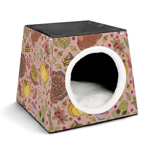 FHEDMN Haustierbett, wasserdichtes Oxford-Haustierbett für kleine Hunde und Katzen, faltbares Hundehaus, Katzenhöhle, weiches warmes Futter, Weltraumkapsel-Design, maschinenwaschbar von FHEDMN