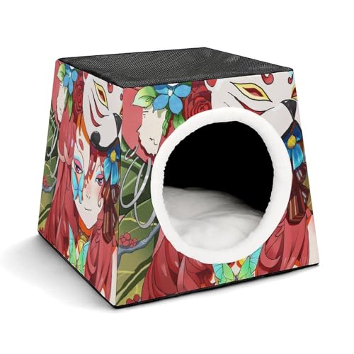 FHEDMN Haustierbett, wasserdichtes Oxford-Haustierbett für kleine Hunde und Katzen, faltbares Hundehaus, Katzenhöhle, weiches warmes Futter, Weltraumkapsel-Design, maschinenwaschbar von FHEDMN