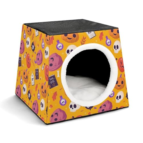 FHEDMN Haustierbett, wasserdichtes Oxford-Haustierbett für kleine Hunde und Katzen, faltbares Hundehaus, Katzenhöhle, weiches warmes Futter, Weltraumkapsel-Design, maschinenwaschbar von FHEDMN