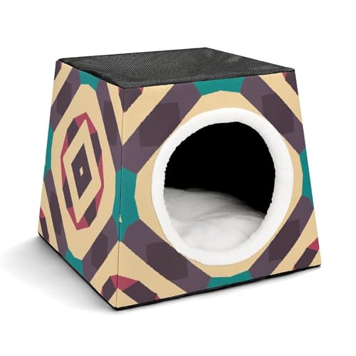 FHEDMN Haustierbett, wasserdichtes Oxford-Haustierbett für kleine Hunde und Katzen, faltbares Hundehaus, Katzenhöhle, weiches warmes Futter, Weltraumkapsel-Design, maschinenwaschbar von FHEDMN