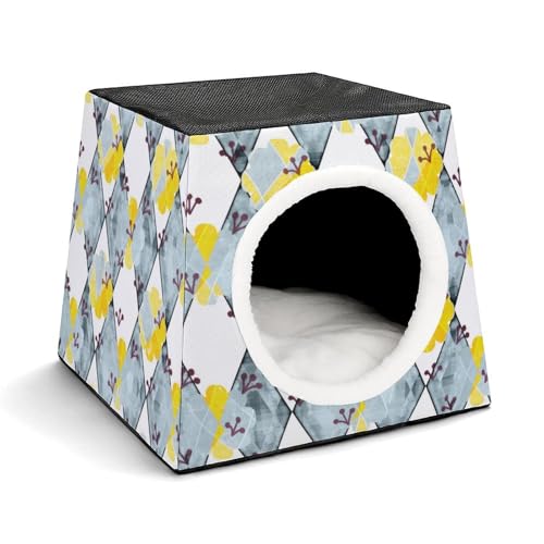 FHEDMN Haustierbett, wasserdichtes Oxford-Haustierbett für kleine Hunde und Katzen, faltbares Hundehaus, Katzenhöhle, weiches warmes Futter, Weltraumkapsel-Design, maschinenwaschbar von FHEDMN