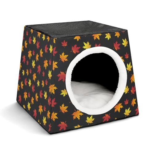 FHEDMN Haustierbett, wasserdichtes Oxford-Haustierbett für kleine Hunde und Katzen, faltbares Hundehaus, Katzenhöhle, weiches warmes Futter, Weltraumkapsel-Design, maschinenwaschbar von FHEDMN