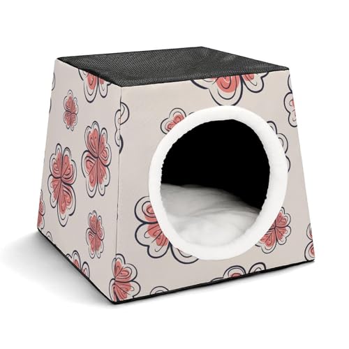 FHEDMN Haustierbett, wasserdichtes Oxford-Haustierbett für kleine Hunde und Katzen, faltbares Hundehaus, Katzenhöhle, weiches warmes Futter, Weltraumkapsel-Design, maschinenwaschbar von FHEDMN