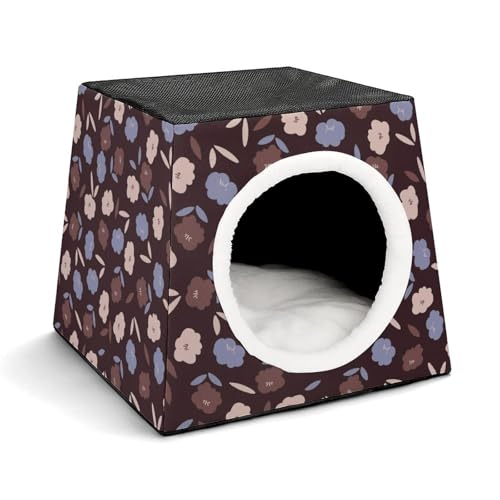FHEDMN Haustierbett, wasserdichtes Oxford-Haustierbett für kleine Hunde und Katzen, faltbares Hundehaus, Katzenhöhle, weiches warmes Futter, Weltraumkapsel-Design, maschinenwaschbar von FHEDMN