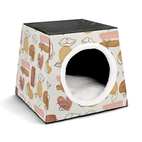 FHEDMN Haustierbett, wasserdichtes Oxford-Haustierbett für kleine Hunde und Katzen, faltbares Hundehaus, Katzenhöhle, weiches warmes Futter, Weltraumkapsel-Design, maschinenwaschbar von FHEDMN