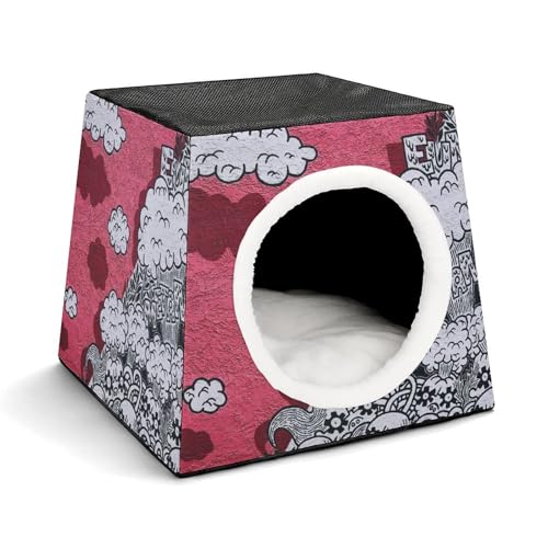 FHEDMN Haustierbett, wasserdichtes Oxford-Haustierbett für kleine Hunde und Katzen, faltbares Hundehaus, Katzenhöhle, weiches warmes Futter, Weltraumkapsel-Design, maschinenwaschbar FHEDMN Haustierbett, wasserdichtes Oxford-Haustierbett für kleine Hunde und Katzen, faltbares Hundehaus, Katzenhöhle, weiches warmes Futter, Weltraumkapsel-Design, maschinenwaschbar von FHEDMN