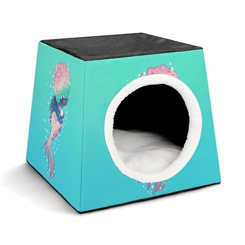 FHEDMN Haustierbett, wasserdichtes Oxford-Haustierbett für kleine Hunde und Katzen, faltbares Hundehaus, Katzenhöhle, weiches warmes Futter, Weltraumkapsel-Design, maschinenwaschbar FHEDMN Haustierbett, wasserdichtes Oxford-Haustierbett für kleine Hunde und Katzen, faltbares Hundehaus, Katzenhöhle, weiches warmes Futter, Weltraumkapsel-Design, maschinenwaschbar von FHEDMN