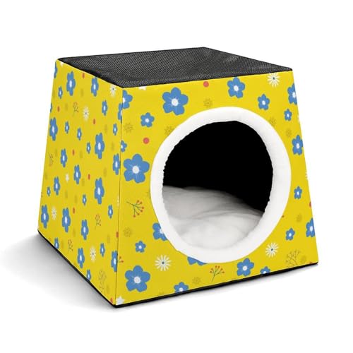 FHEDMN Haustierbett, wasserdichtes Oxford-Haustierbett für kleine Hunde und Katzen, faltbares Hundehaus, Katzenhöhle, weiches warmes Futter, Weltraumkapsel-Design, maschinenwaschbar von FHEDMN