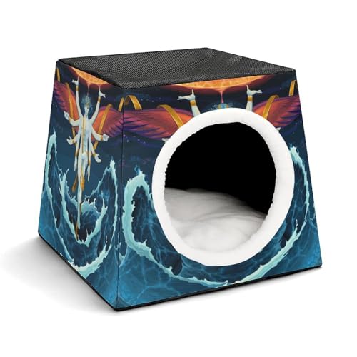 FHEDMN Haustierbett, wasserdichtes Oxford-Haustierbett für kleine Hunde und Katzen, faltbares Hundehaus, Katzenhöhle, weiches warmes Futter, Weltraumkapsel-Design, maschinenwaschbar FHEDMN Haustierbett, wasserdichtes Oxford-Haustierbett für kleine Hunde und Katzen, faltbares Hundehaus, Katzenhöhle, weiches warmes Futter, Weltraumkapsel-Design, maschinenwaschbar von FHEDMN