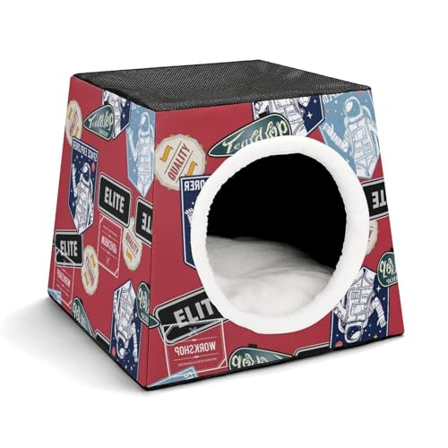 FHEDMN Haustierbett, wasserdichtes Oxford-Haustierbett für kleine Hunde und Katzen, faltbares Hundehaus, Katzenhöhle, weiches warmes Futter, Weltraumkapsel-Design, maschinenwaschbar FHEDMN Haustierbett, wasserdichtes Oxford-Haustierbett für kleine Hunde und Katzen, faltbares Hundehaus, Katzenhöhle, weiches warmes Futter, Weltraumkapsel-Design, maschinenwaschbar von FHEDMN