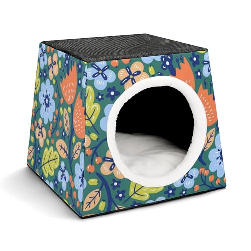 FHEDMN Haustierbett, wasserdichtes Oxford-Haustierbett für kleine Hunde und Katzen, faltbares Hundehaus, Katzenhöhle, weiches warmes Futter, Weltraumkapsel-Design, maschinenwaschbar von FHEDMN