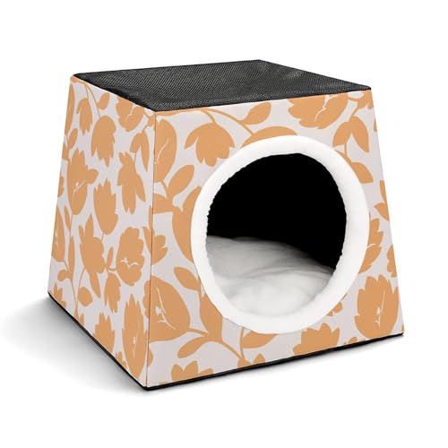 FHEDMN Haustierbett, wasserdichtes Oxford-Haustierbett für kleine Hunde und Katzen, faltbares Hundehaus, Katzenhöhle, weiches warmes Futter, Weltraumkapsel-Design, maschinenwaschbar von FHEDMN