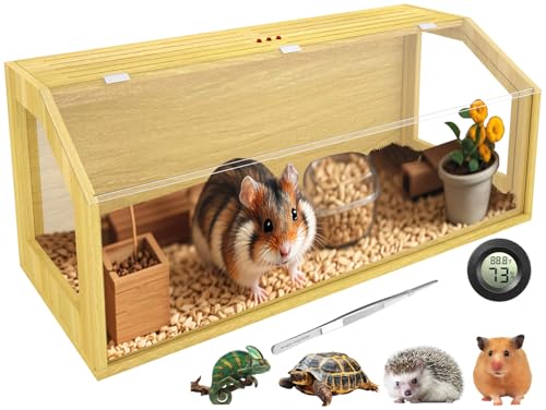 Hamsterkäfig, Hamsterkäfig Lebensraum mit transparenter Acryl-Seite, Kleintierkäfig, oben zu öffnende Fenster, 121,9 cm von FHNI