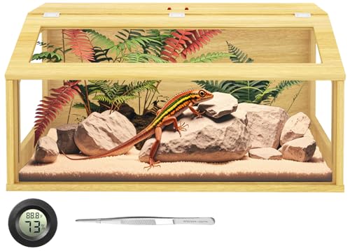 Reptilien-Tank, Holz-Terrarium-Tank mit Belüftung oben, großes Reptiliengehege für Schlange, Eidechse und Leopardengecko, inklusive Futterzange, 81,3 cm L x 40,6 cm B x 40,6 cm H Reptilien-Tank, Holz-Terrarium-Tank mit Belüftung oben, großes Reptiliengehege für Schlange, Eidechse und Leopardengecko, inklusive Futterzange, 81,3 cm L x 40,6 cm B x 40,6 cm H von FHNI