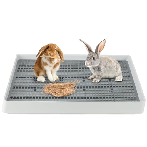 FHTONGE Kaninchen Toilette Groß, Flach Hasentoilette mit Gitter Kaninchentoiletten zum Trainieren, Rechteckig Hasenklo Ecktoilette für Kaninchen Hasen Meerschweinchen Chinchilla FHTONGE Kaninchen Toilette Groß, Flach Hasentoilette mit Gitter Kaninchentoiletten zum Trainieren, Rechteckig Hasenklo Ecktoilette für Kaninchen Hasen Meerschweinchen Chinchilla von FHTONGE