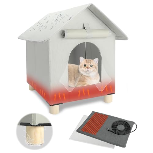 FHTONGE Klimatisiertes Katzenhaus, wetterfest, für Katzen im Freien, letzter Eingriff im Winter, Katzenhaus mit 2 Matten, isolierte Hundehütte für Katzen außerhalb des Katzenbetts FHTONGE Klimatisiertes Katzenhaus, wetterfest, für Katzen im Freien, letzter Eingriff im Winter, Katzenhaus mit 2 Matten, isolierte Hundehütte für Katzen außerhalb des Katzenbetts von FHTONGE