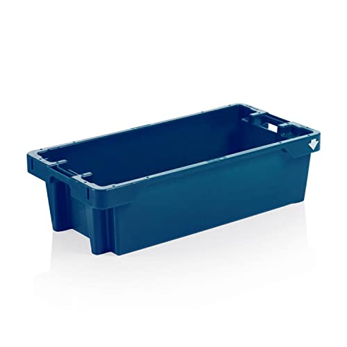 FIAP profifish FishBox 60 - Fischkasten - Behälter - Schmelzwasserablaufsystem - stapelbar - Volumen 60 Liter - Farbe blau - Fischverarbeitung - Fischzucht - Teichwirtschaft von FIAP