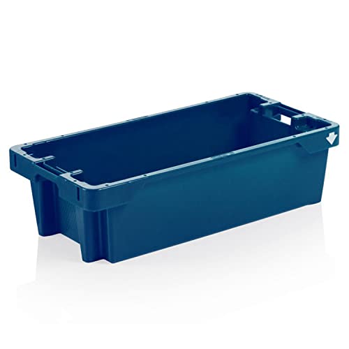 FIAP profifish FishBox 75 - Fischkasten - Behälter - Schmelzwasserablaufsystem - stapelbar - Volumen 75 Liter - Farbe blau - Fischverarbeitung - Fischzucht - Teichwirtschaft von FIAP