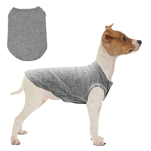 Welpe T-Shirt Weste, Welpe Sommer Coole Weste, Haustiere T-Shirt für den Sommer, Einfarbige Hunde T-Shirts Kleidung, Hundehemd für kleine Hunde, Größe M, Geeignet für Hunde von 2,5-3,5 kg. von FIBOUND