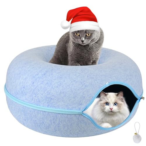 Katzentunnelbett, Katzenhöhlenbett, Betten für Indoor-Katzen, großes Katzenhaus für Haustier-Katzenhöhle, abnehmbarer, runder Filz und waschbarer Innenraum, Katzenspieltunnel für kleine Haustiere (61 Katzentunnelbett, Katzenhöhlenbett, Betten für Indoor-Katzen, großes Katzenhaus für Haustier-Katzenhöhle, abnehmbarer, runder Filz und waschbarer Innenraum, Katzenspieltunnel für kleine Haustiere (61 von FICHEC
