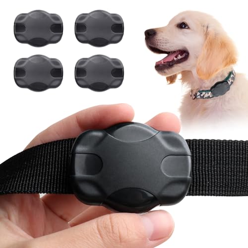 4er-Pack AirTag-Hundehalsbandhalterungen, wasserdicht und äußerst langlebig. Passend für Halsbänder Aller Breiten, bieten sie eine 360°-All-Inclusive-Halterung für AirTag mit Anti-Verlust-Schrauben von FIDHOW