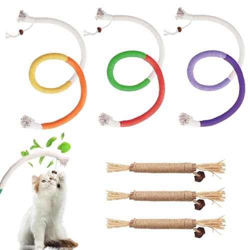 3-Pack Silvervine Kaustöcke-3 Pack Katzenminze Seile, Katzenspielzeug Katzenminze Spielzeug für Katzen Kätzchen Zahnen Spielzeug Natürliche Katzenminze gefüllte Katze Kau Spielzeug für Indoor Katzen 3-Pack Silvervine Kaustöcke-3 Pack Katzenminze Seile, Katzenspielzeug Katzenminze Spielzeug für Katzen Kätzchen Zahnen Spielzeug Natürliche Katzenminze gefüllte Katze Kau Spielzeug für Indoor Katzen von FIDWALL