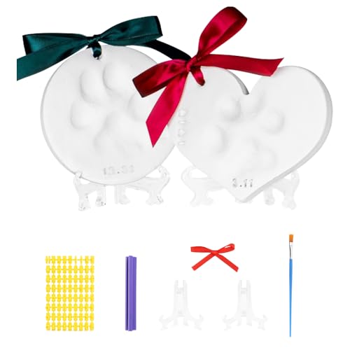 FIDWALL 2er-Pack Haustierpfotenabdruck-Set,Gedenkornamente FüR Hunde Und Katzen,FüR Neue Welpen Und KäTzchen,Keine Tinte Katze Hundepfotenabdruck-Set Als Andenken,Mit Halter Und Namensstempel. FIDWALL 2er-Pack Haustierpfotenabdruck-Set,Gedenkornamente FüR Hunde Und Katzen,FüR Neue Welpen Und KäTzchen,Keine Tinte Katze Hundepfotenabdruck-Set Als Andenken,Mit Halter Und Namensstempel. von FIDWALL