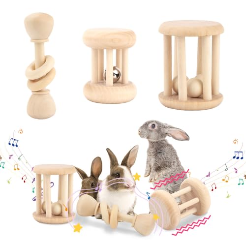 FIDWALL Hasenspielzeug aus Holz mit Glocke, sicheres Kaninchen-Kauspielzeug zum Zähneknirschen, Langeweile, Breaker für drinnen und draußen, Hasenzubehör, Kaninchen, Langeweile, Spielzeug FIDWALL Hasenspielzeug aus Holz mit Glocke, sicheres Kaninchen-Kauspielzeug zum Zähneknirschen, Langeweile, Breaker für drinnen und draußen, Hasenzubehör, Kaninchen, Langeweile, Spielzeug von FIDWALL